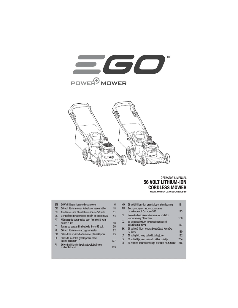 Página 1 del manual Manual de usuario EGO LM2010E-SP