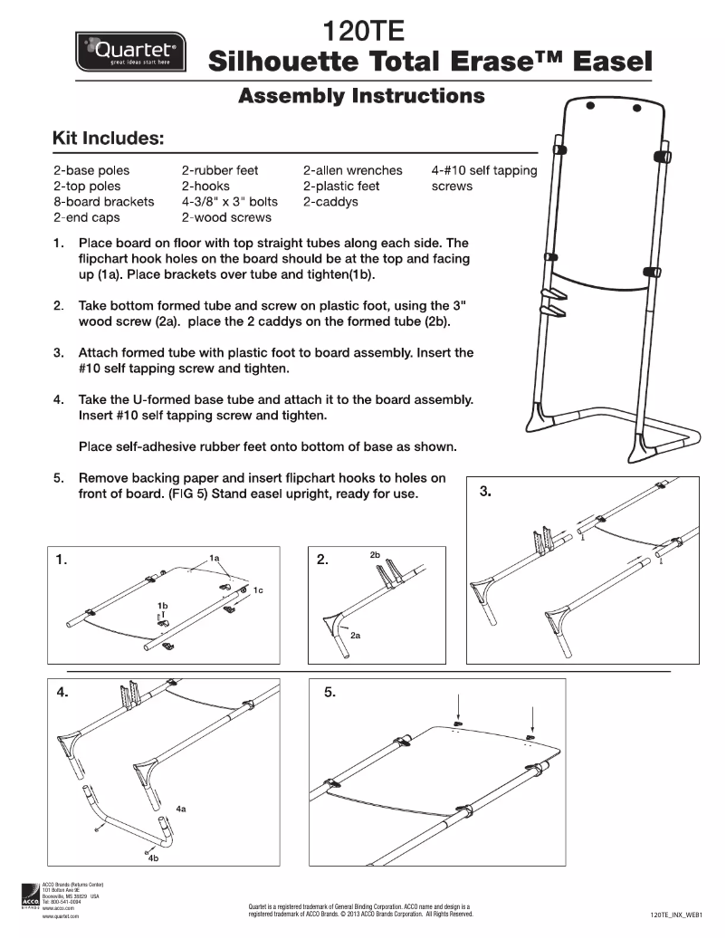Page 1 de la notice Manuel utilisateur Quartet Silhouette 120TE