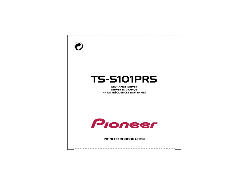 Page 1 de la notice Manuel utilisateur Pioneer TS-S101PRS