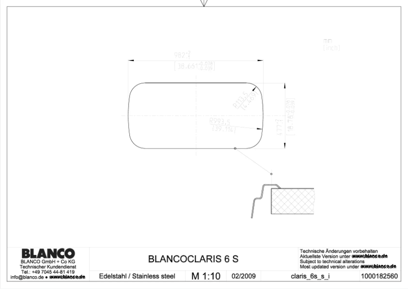 Page n°1 - Manuel utilisateur BLANCO CLARIS 6 S