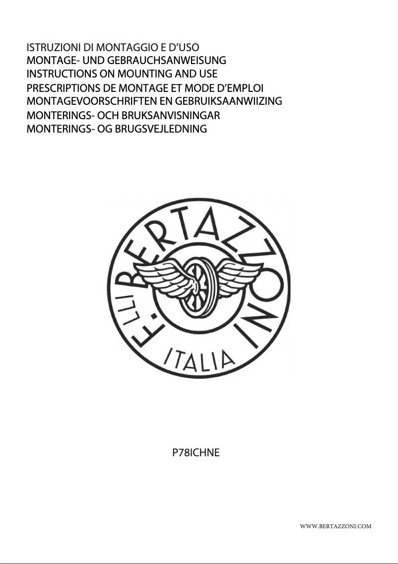 Page 1 de la notice Mode d'emploi Bertazzoni P784ICHNE