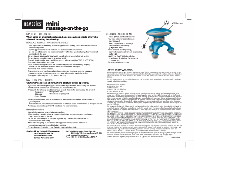 Image de la première page du manuel de l'appareil PM-30BX