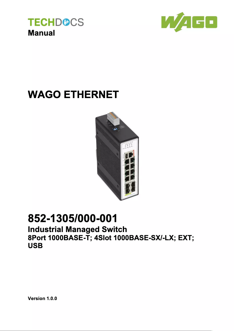 Página 1 del manual Manual de usuario Wago 852-1305/000-001