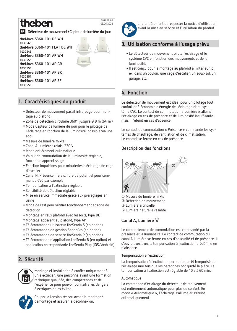 Image de la première page du manuel de l'appareil theMova S360-101 AP