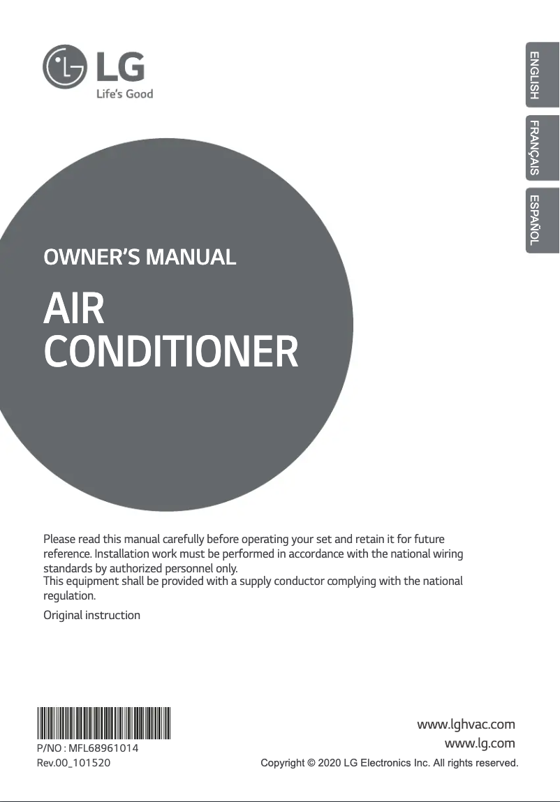 Image de la première page du manuel de l'appareil ARNU363V2A4