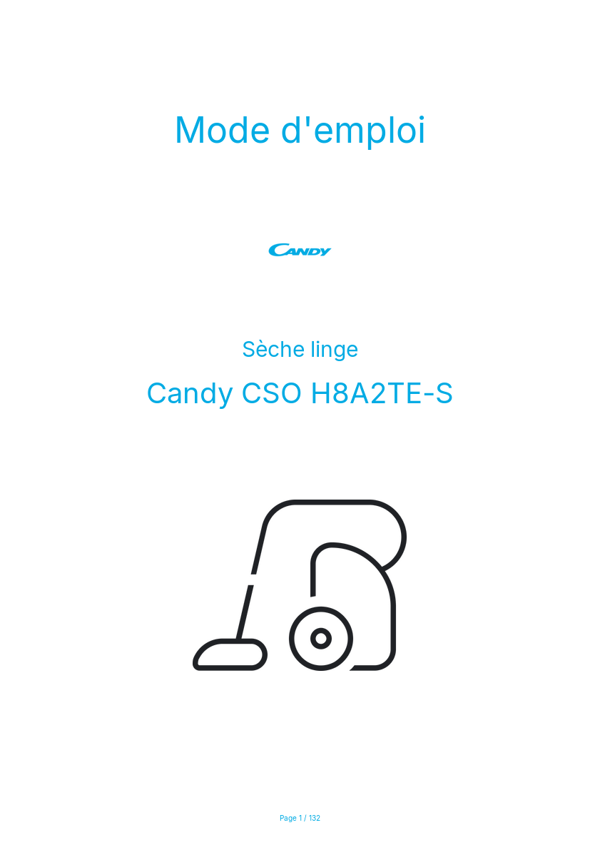 Page n°1 - Mode d'emploi Candy CSO H8A2TE-S