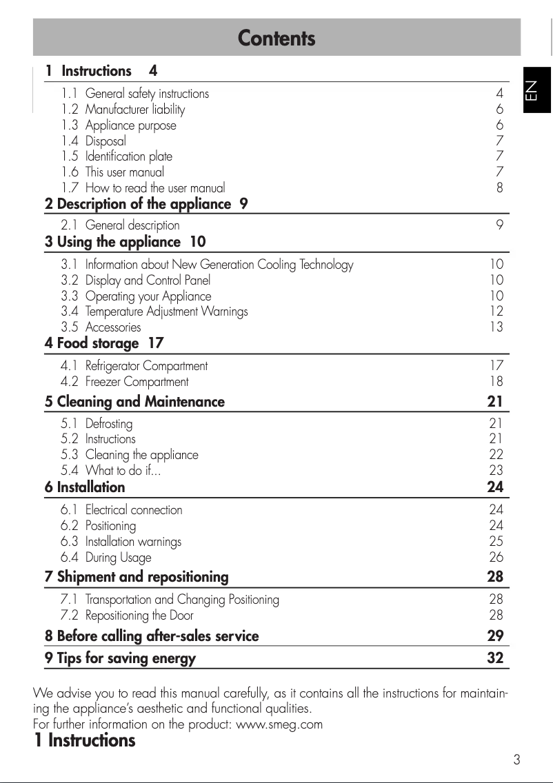 Page 1 de la notice Mode d'emploi Smeg FA490RBL