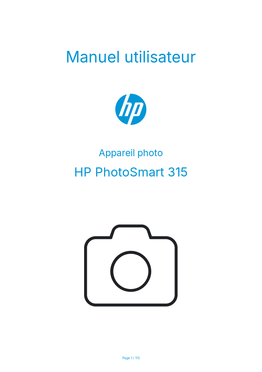 Image de la première page du manuel de l'appareil PhotoSmart 315