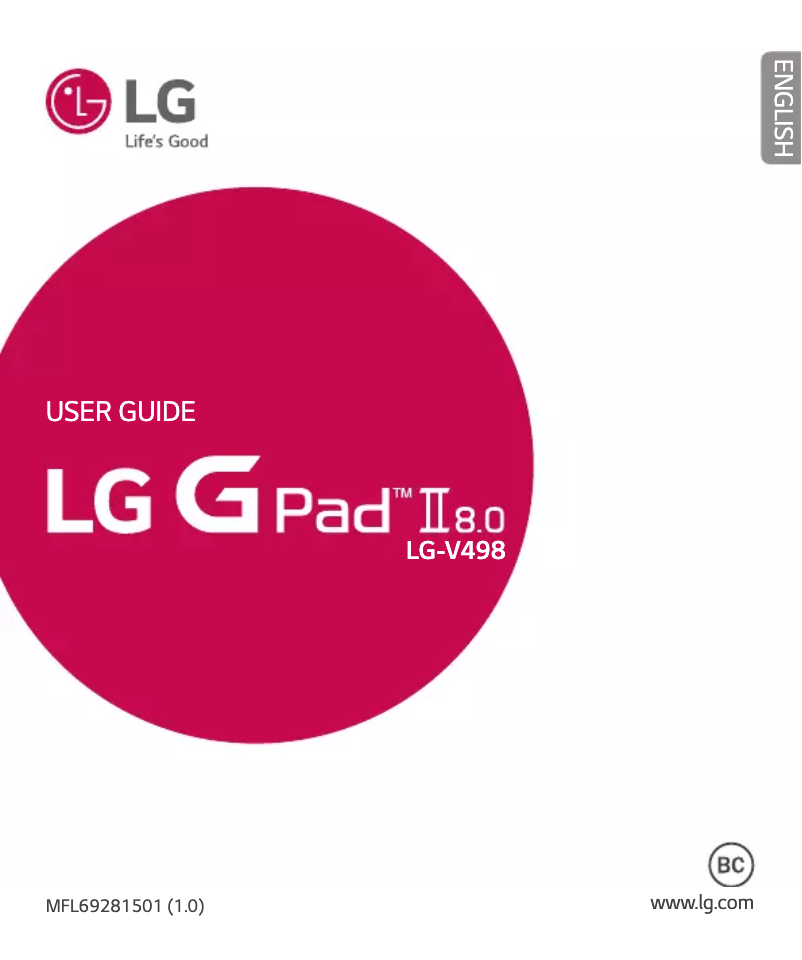 Page n°1 - Manuel utilisateur LG G Pad II 8.0