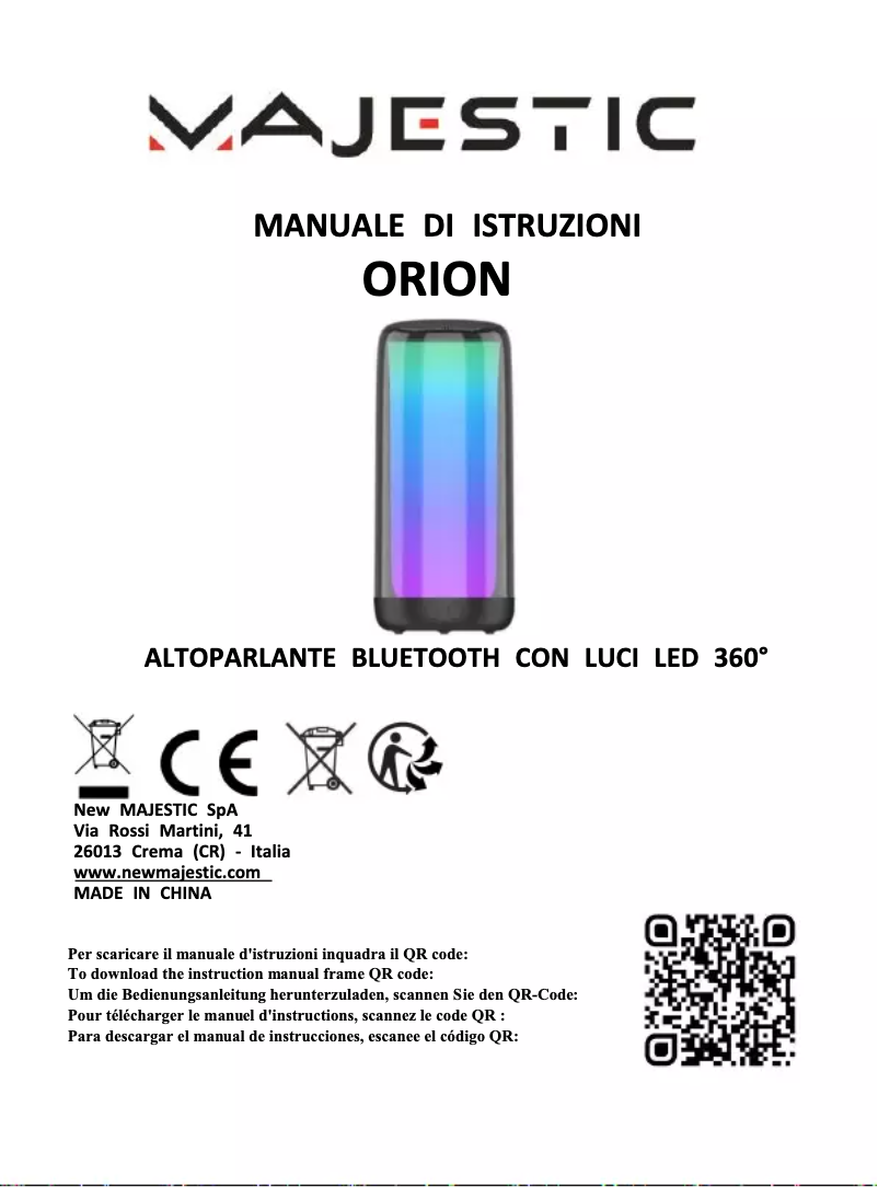 Image de la première page du manuel de l'appareil ORION
