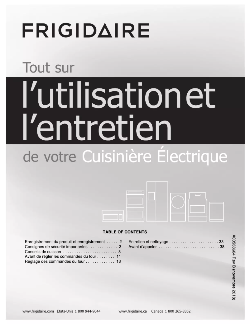 Page n°1 - Manuel utilisateur Frigidaire FGET2766UF