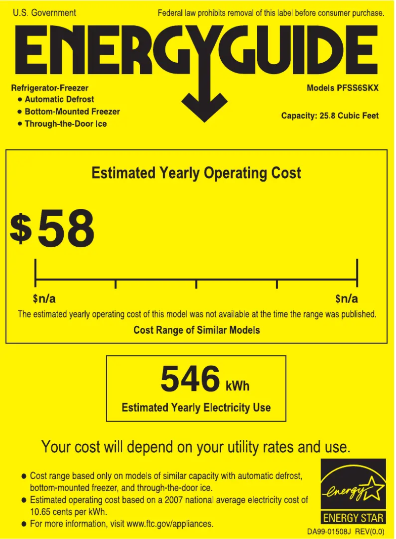 Image de la première page du manuel de l'appareil Profile PFSS6SKXSS
