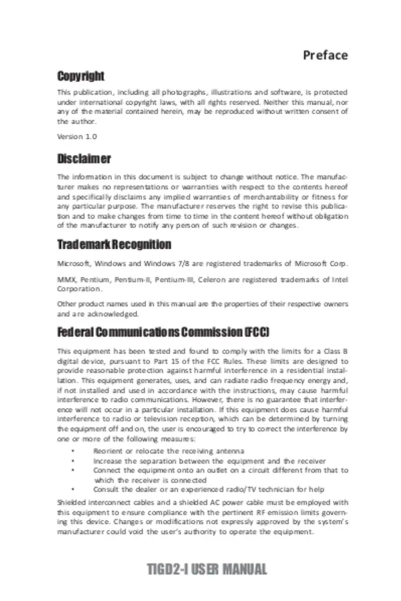 Page n°1 - Manuel utilisateur ECS TIGD2-I