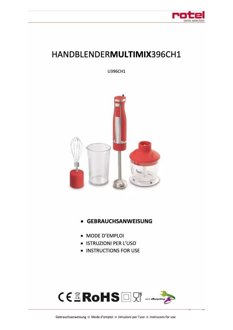 Page n°1 - Manuel utilisateur Rotel MultiMi U396CH1