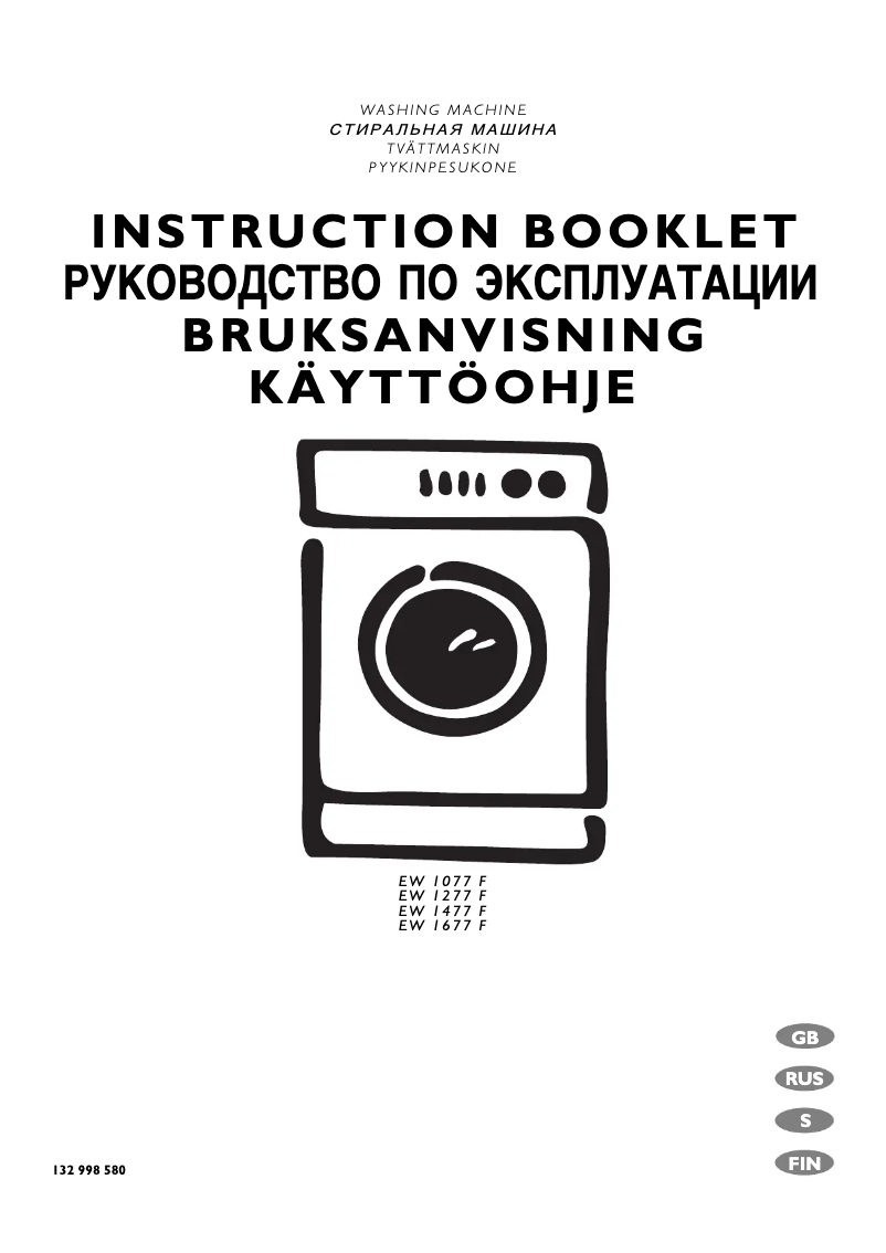 Page n°1 - Manuel utilisateur Electrolux EW1677F
