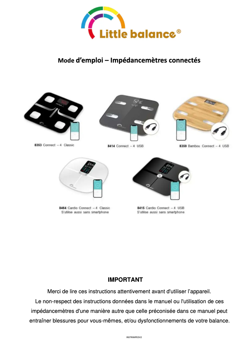 Page 1 de la notice Manuel utilisateur Little Balance 8415