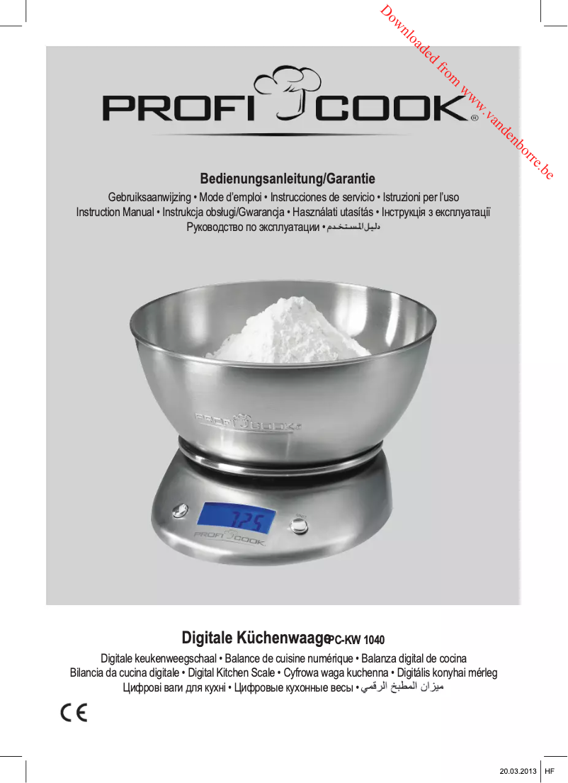 Image de la première page du manuel de l'appareil PC-KW 1040