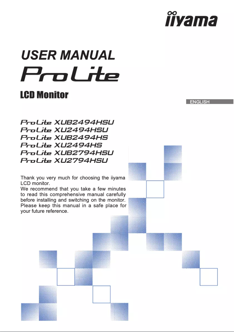 Page n°1 - Manuel utilisateur Iiyama ProLite XU2494HSU-B2