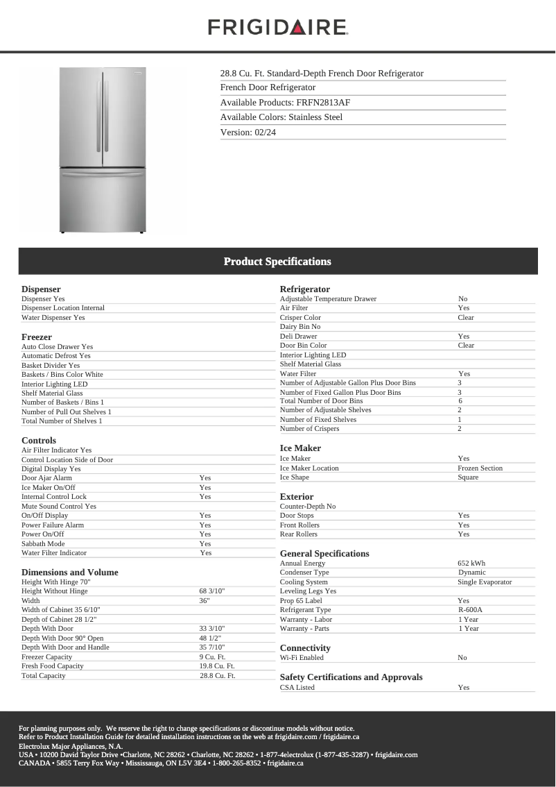 Image de la première page du manuel de l'appareil FRFN2813AF