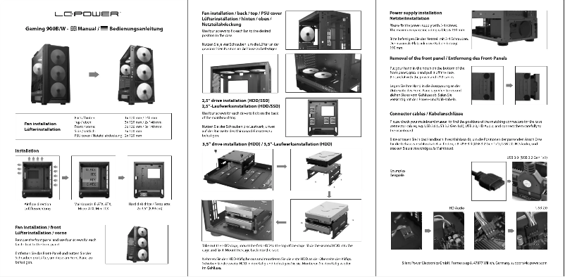 Page 1 de la notice Manuel utilisateur LC-Power Gaming 900B