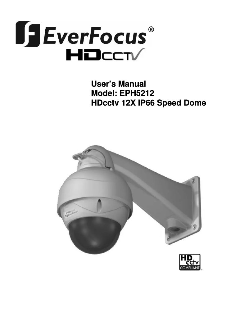 Page n°1 - Manuel utilisateur EverFocus EPH5212