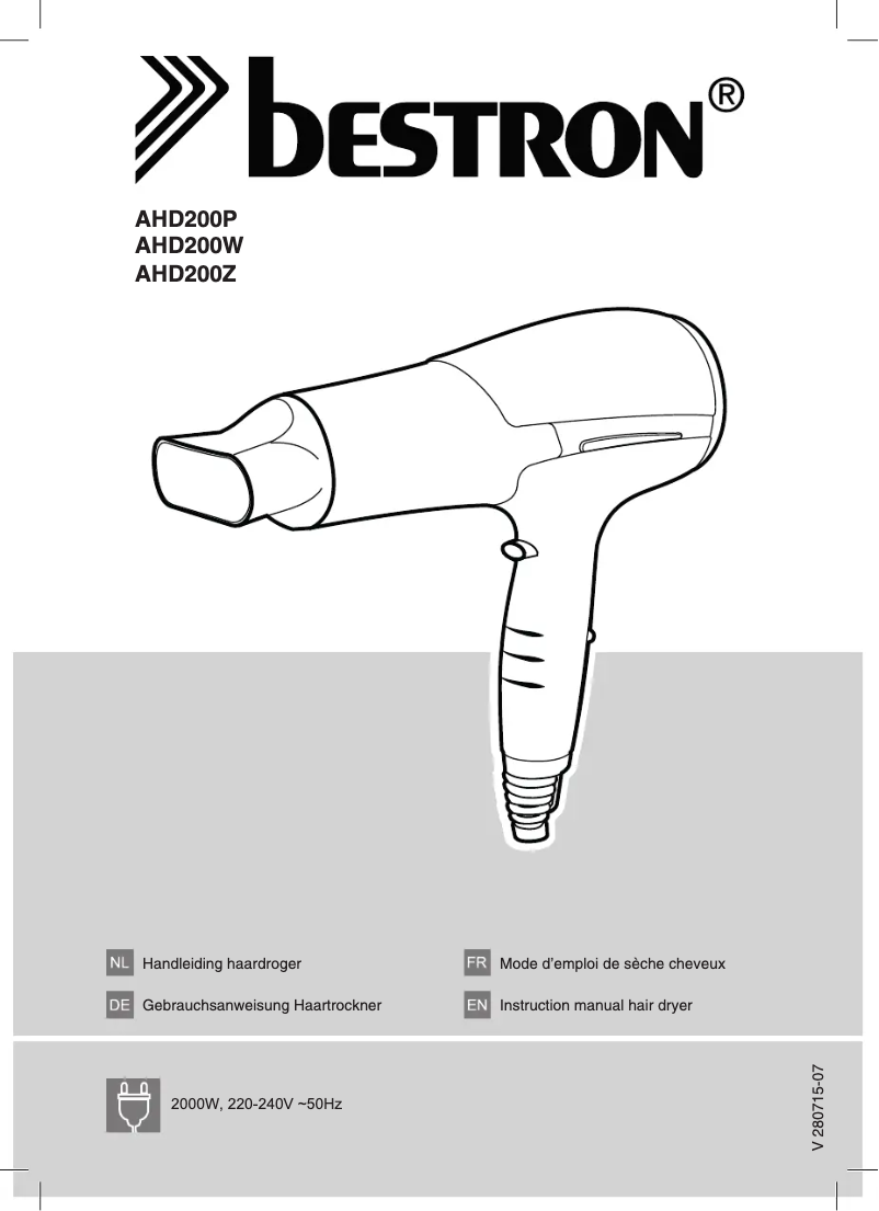 Página 1 del manual Manual de usuario Bestron AHD2000P