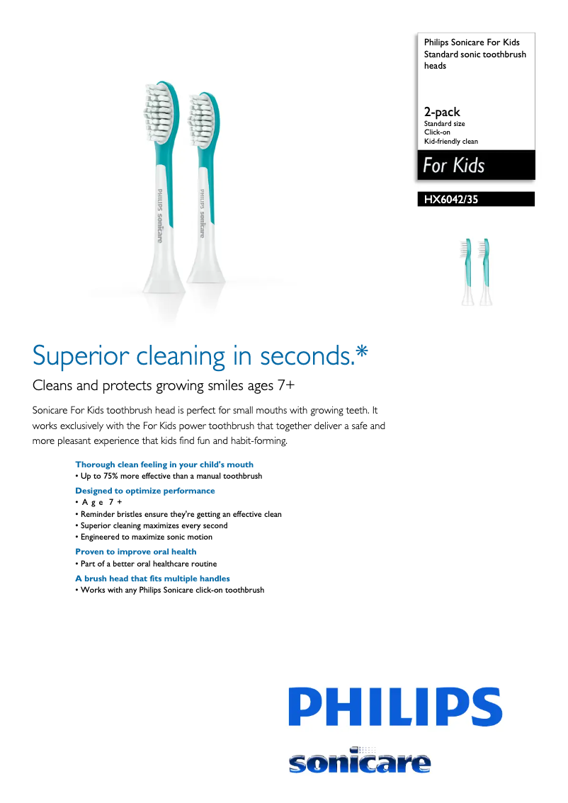 Page 1 de la notice Manuel utilisateur Philips Sonicare For Kids HX6042