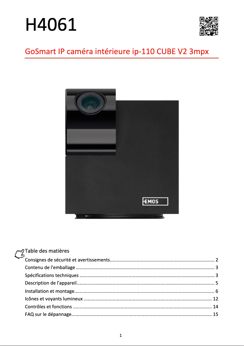Image de la première page du manuel de l'appareil H4061