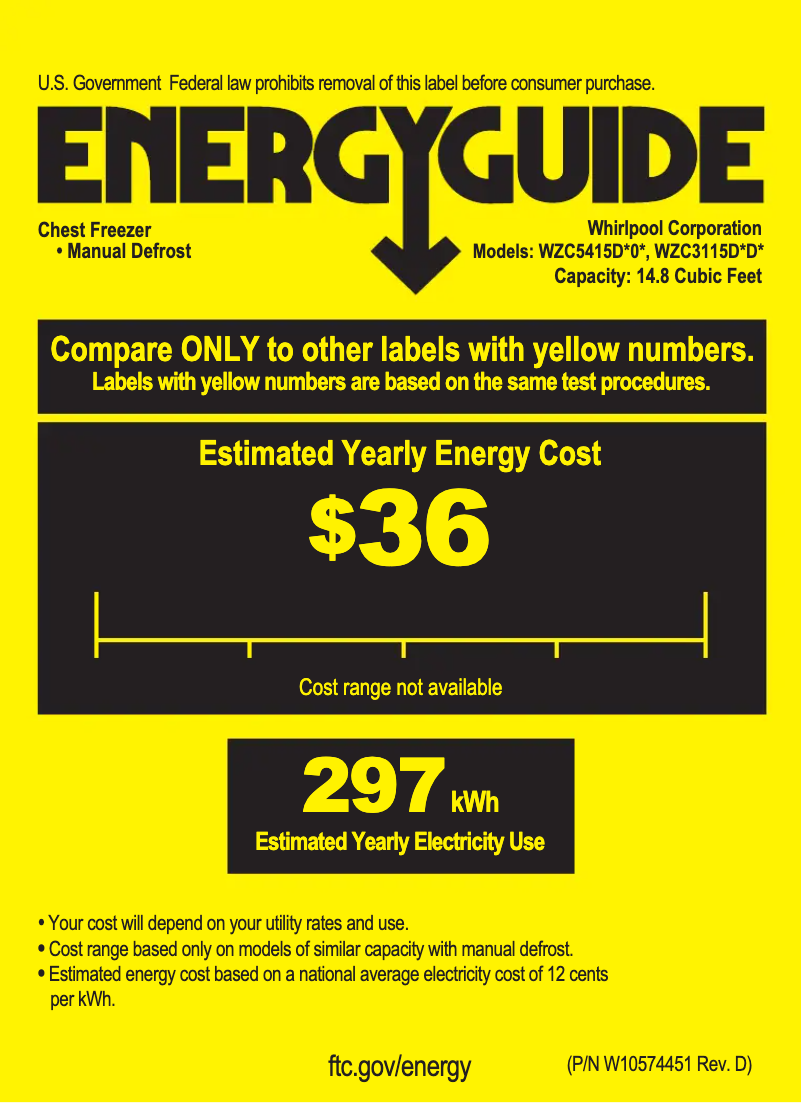 Page n°1 - Label énergétique Whirlpool WZC3115D