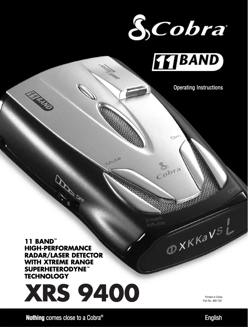 Image de la première page du manuel de l'appareil XRS 9400