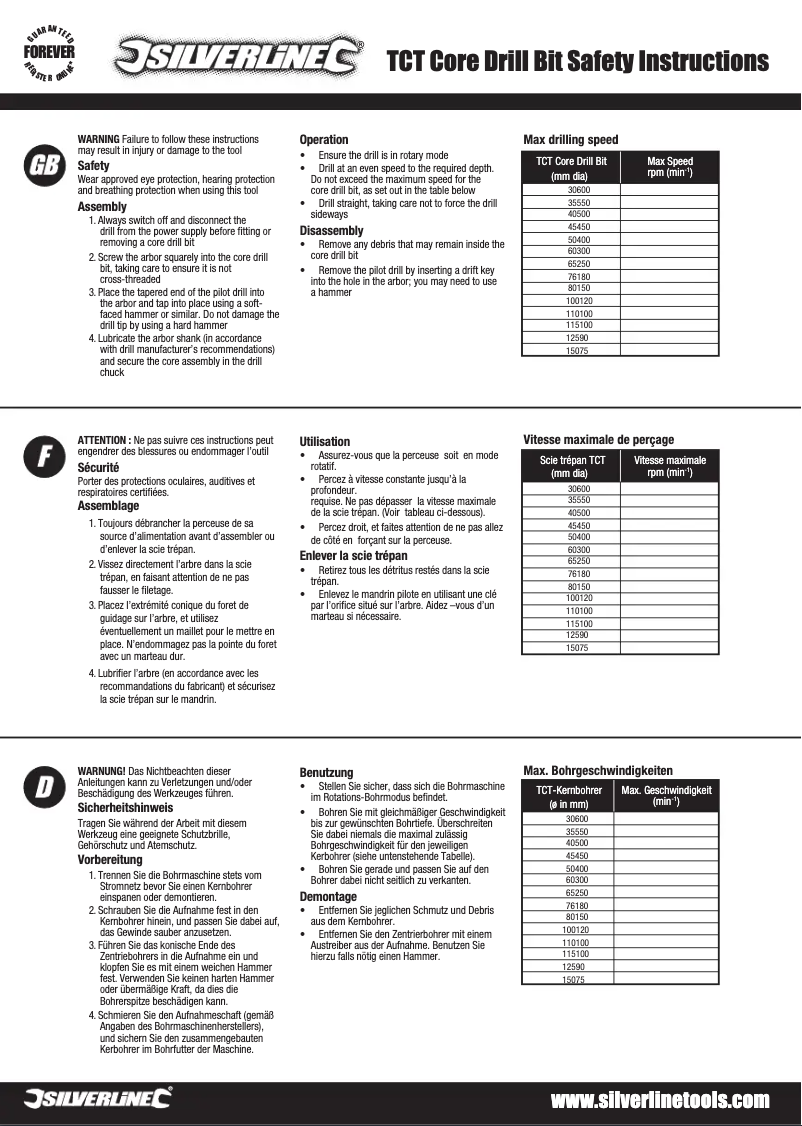 Page n°1 - Manuel utilisateur Silverline 633523
