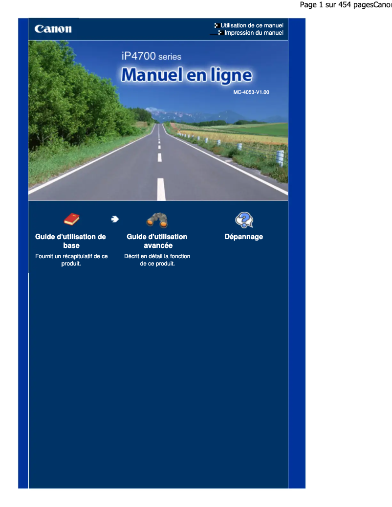 Page n°1 - Manuel utilisateur Canon Pixma iP4700