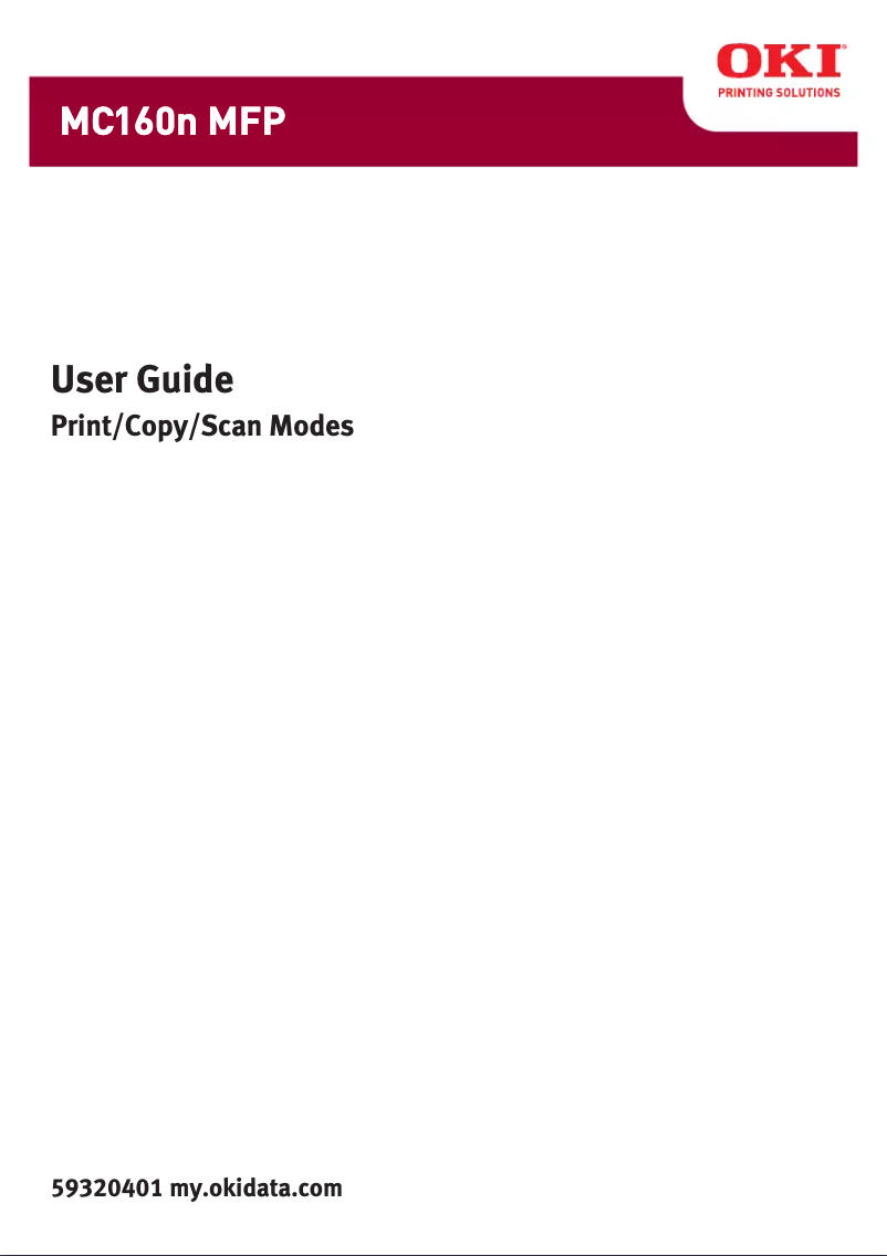 Page 1 de la notice Manuel utilisateur OKI MC160 MFP