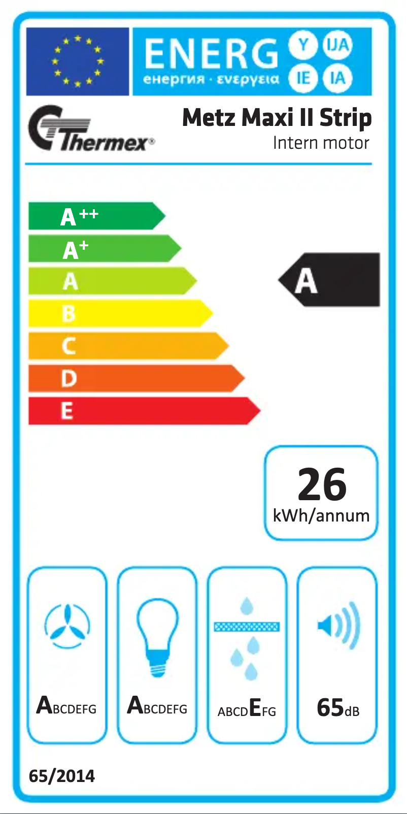 Page n°1 - Label énergétique Thermex Metz Maxi II Strip