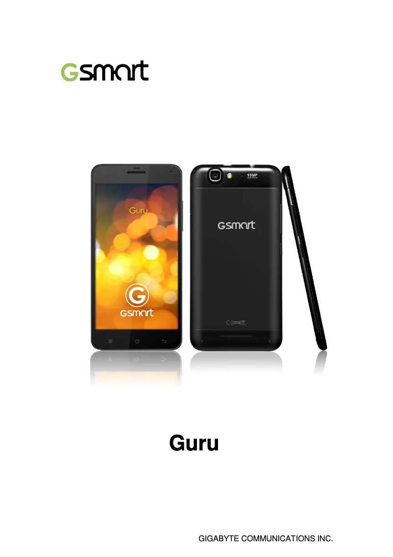 Page n°1 - Manuel utilisateur GSmart Guru