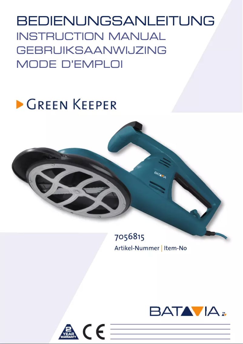 Página 1 del manual Manual de usuario Batavia Green Keeper 7056815