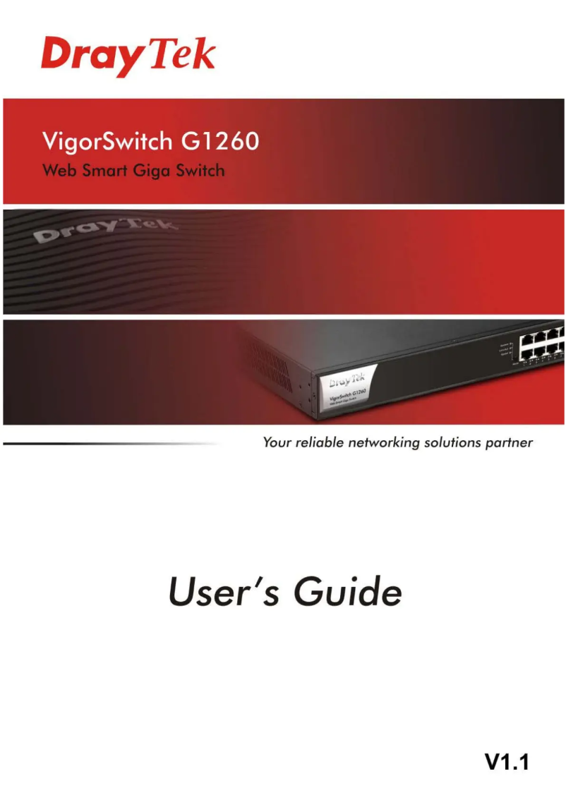 Image de la première page du manuel de l'appareil VigorSwitch G1260