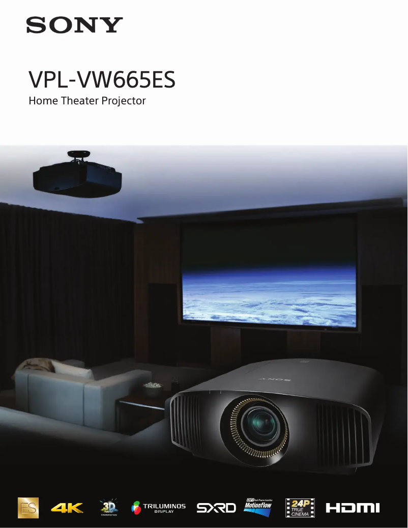 Image de la première page du manuel de l'appareil VPL-VW665ES