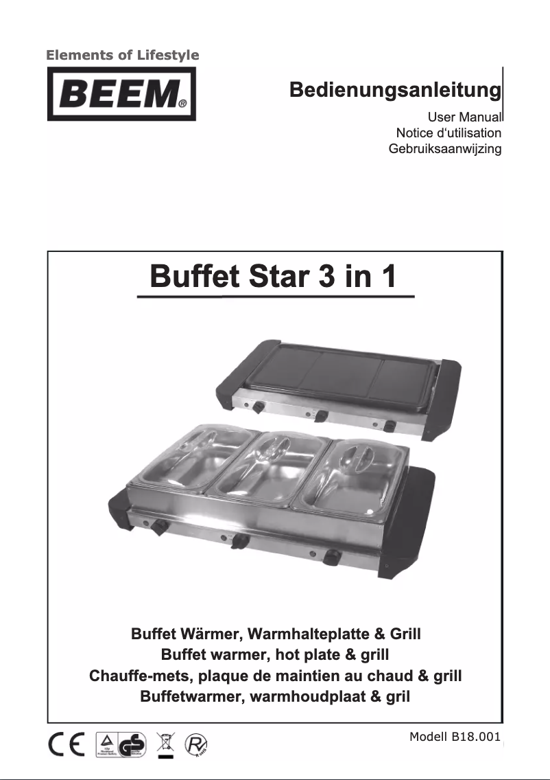 Page 1 de la notice Manuel utilisateur BEEM Buffet Star