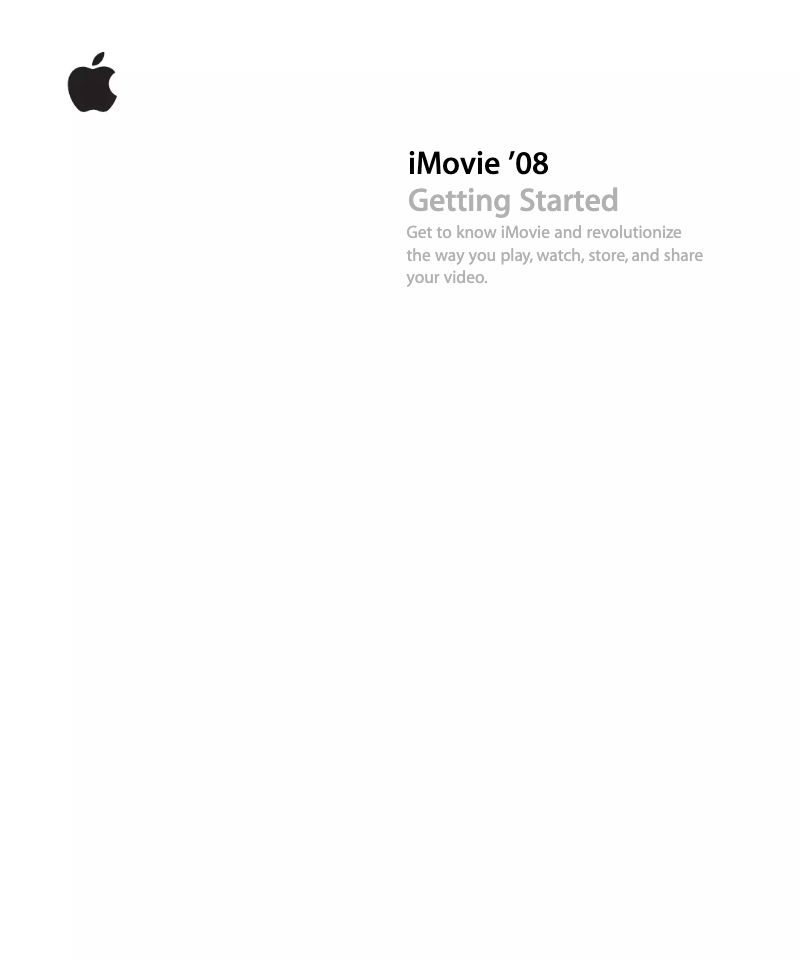 Page n°1 - Manuel utilisateur Apple IMovie 08