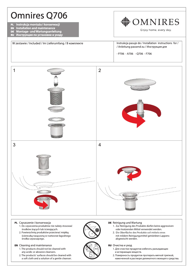 Page 1 de la notice Manuel utilisateur Omnires F706
