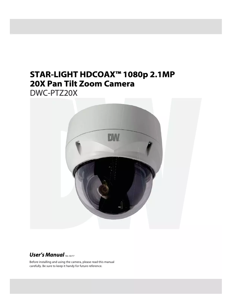 Image de la première page du manuel de l'appareil Star-Light DWC-PTZ20X