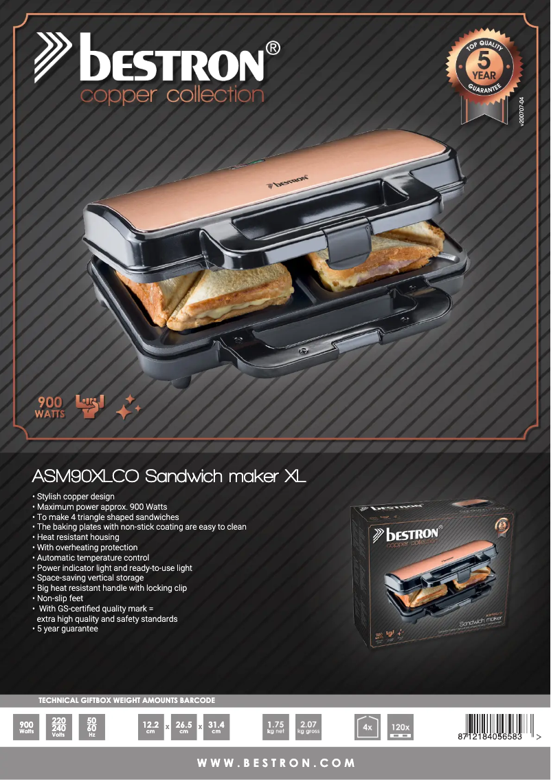 Image de la première page du manuel de l'appareil ASM90XLCO