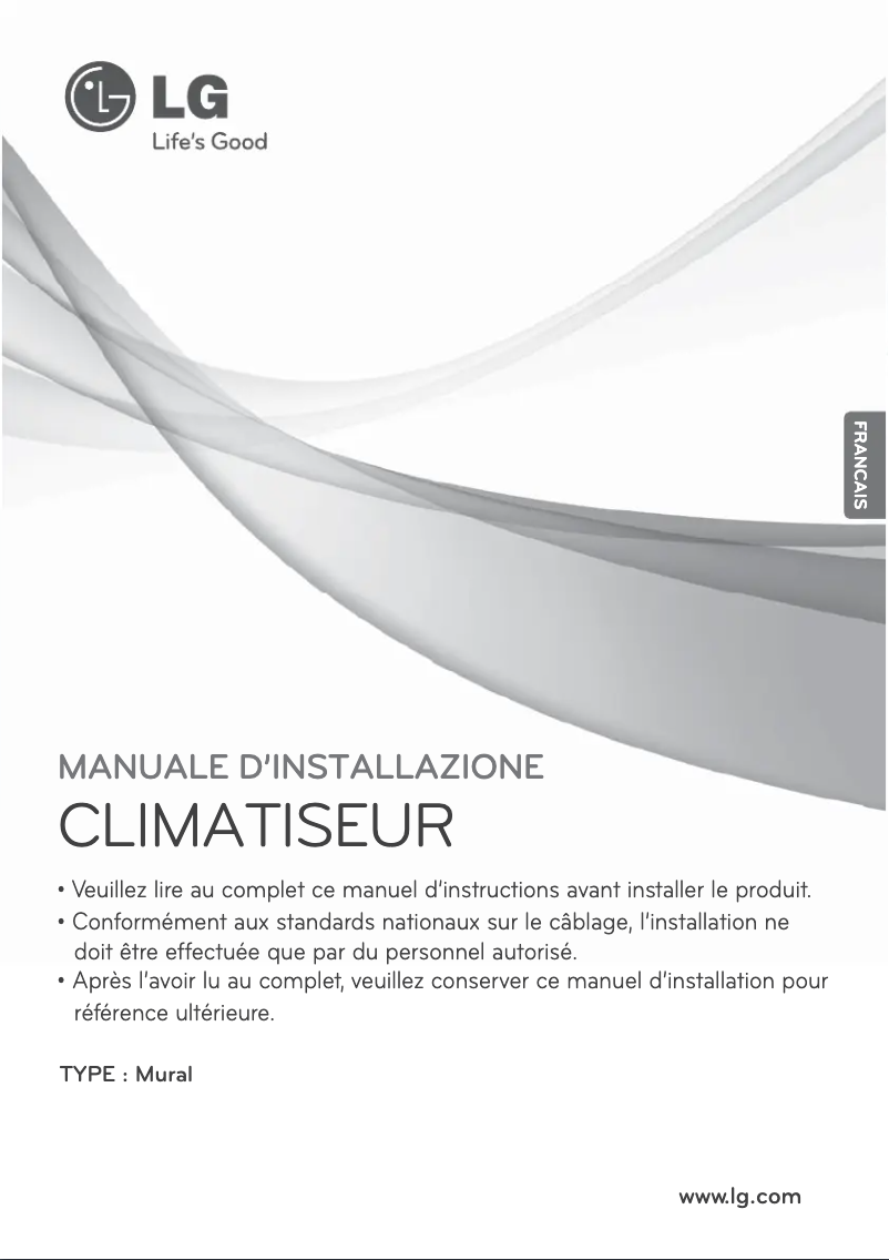 Page 1 de la notice Guide d'installation LG MS09AWR