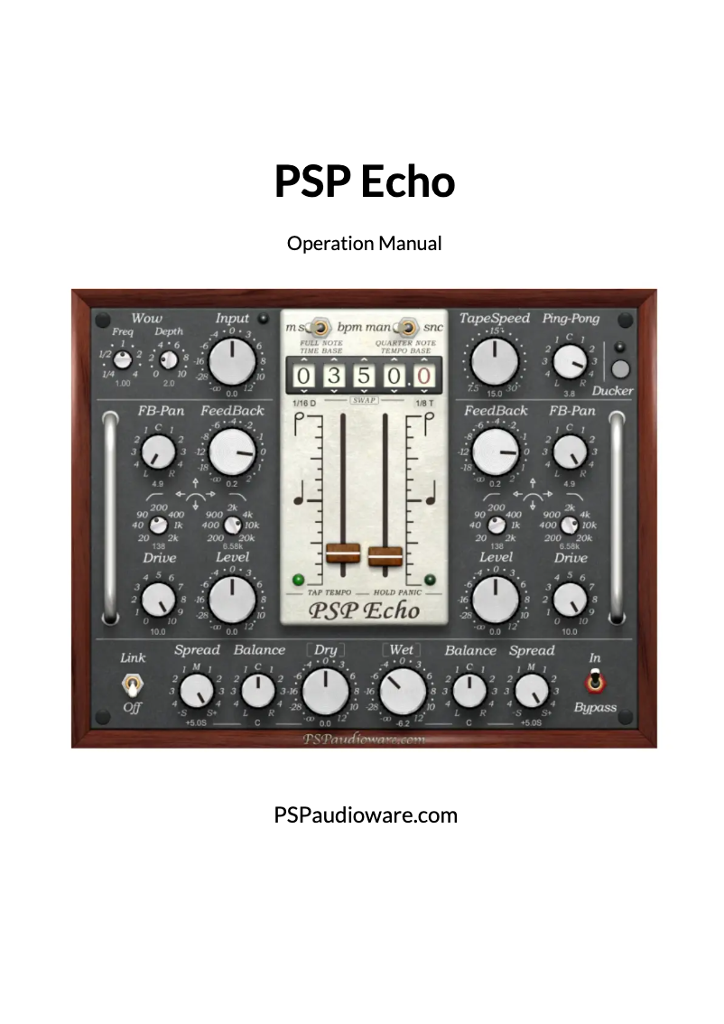 Page 1 de la notice Manuel utilisateur PSP Audioware Echo