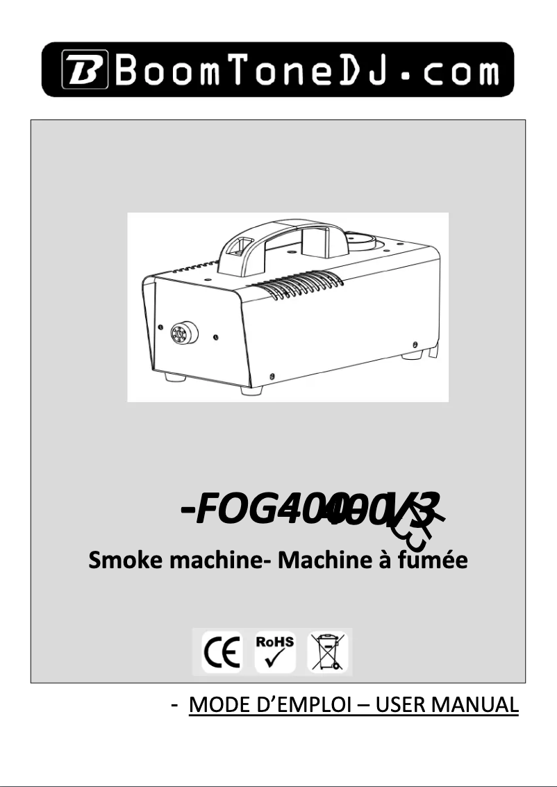 Page n°1 - Manuel utilisateur BoomTone DJ FOG 400 V3