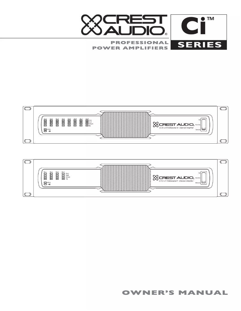 Page 1 de la notice Manuel utilisateur Crest Audio Ci 20×8