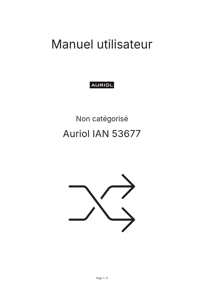 Page n°1 - Manuel utilisateur Auriol IAN 53677
