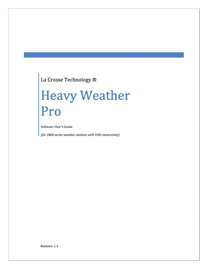 Page n°1 - Manuel utilisateur La Crosse Technology WS-2811BRN-IT