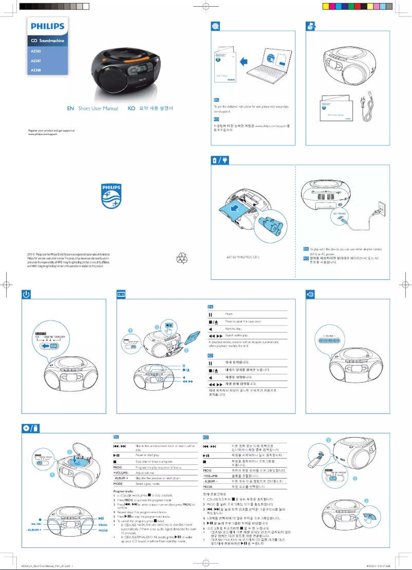 Page n°1 - Guide de démarrage rapide Philips AZ388